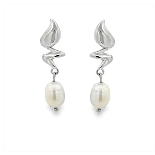Сребърни обеци - Fluido Pearl