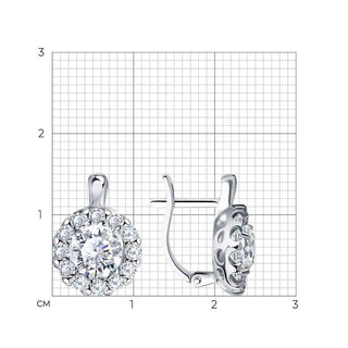 Сребърни обеци - Ava CZ Swarovski