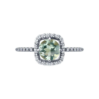 Сребърен пръстен - Green amethyst
