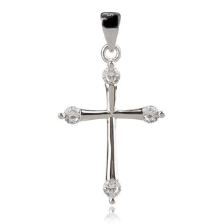 сребърен кръст с цирконии