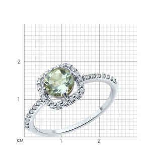 Сребърен пръстен - Green amethyst
