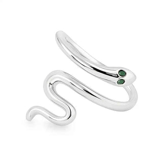 Сребърен пръстен - Emerald Eye Snake