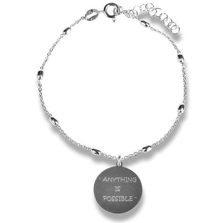 silver bracelet anything is possible, сребърна гривна