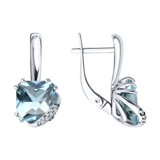 Сребърни обеци - Blue topaz Raya