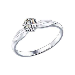 сребърен пръстен, сваровски CZ, родиево покритие, sokolov,