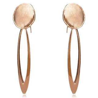 дълги сребърни обеци, розова позлата