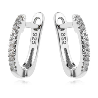 сребърни обеци, цирконий, родиево покритие