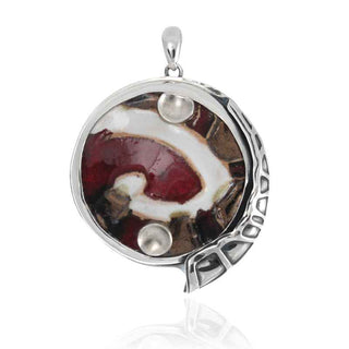 сребърен медальон, ръчна изработка, керамика,