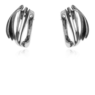 сребърни обеци, без камък, оксидирано сребро, Алгара,