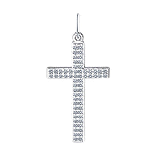 сребърен кръст, цирконий, Sokolov,