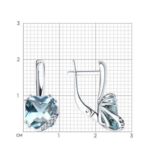 Сребърни обеци - Blue topaz Raya