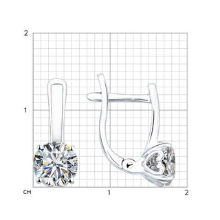 Сребърни обеци - Rea CZ SWAROVSKI