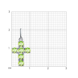 Сребърен кръст - Хризолит