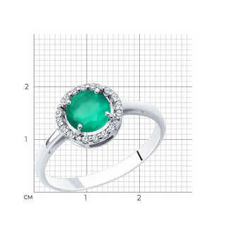 Сребърен пръстен - Green agate Nova