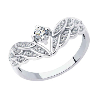 златен пръстен, бяло злато, брилянти, тип годежен, sokolov,