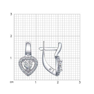 Сребърни обеци - Hearts CZ Swarovski