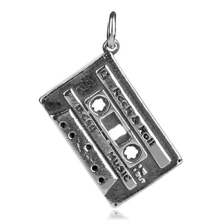 мъжки сребърен медальон, оксидирано сребро, аудио касета