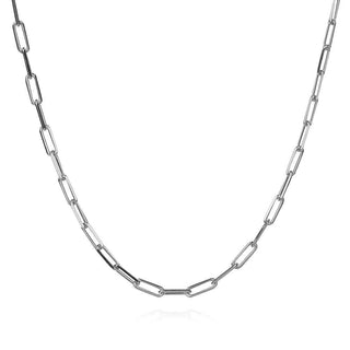 сребърно колие, без камък, родиево покритие