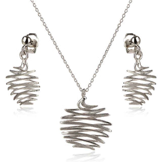 Италиански сребърен комплект с абстрактна форма