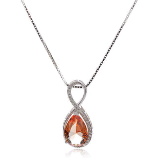 сребърно колие със султанит капка