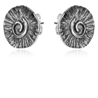 сребърни обеци, без камък, оксидирано сребро, Алгара