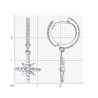 Сребърни обеци - Meteorites Lea