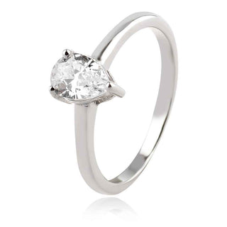 сребърен пръстенс с цирконий капчица