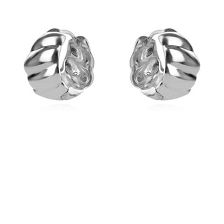 сребърни обеци, без камък, родиево покритие, обеци халки