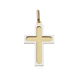 златен кръст, бяло и жълто злато, без камък