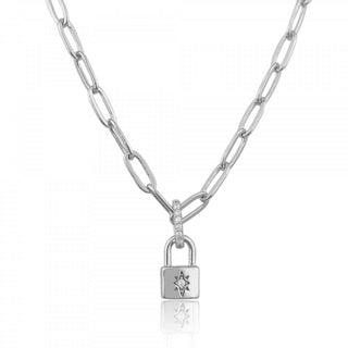 сребърно колие, цирконий, родиево покритие, катинарче, подходящо за дете, чокър