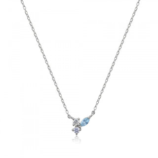 сребърно колие, цирконий, родиево покритие