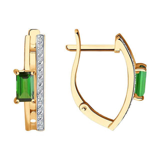 златни обеци, турмалин, брилянти, sokolov,