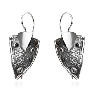 сребърни обеци, висящи обеци, без камък, оксидирано сребро