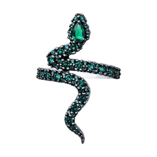 Сребърен пръстен - Green blink snake