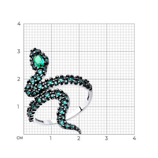 Сребърен пръстен - Green blink snake