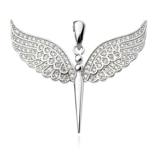 сребърен медальон, цирконий, родиево покритие, жар птица,