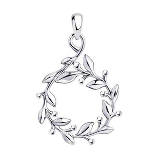 сребърен медальон, без камък, флорални мотиви, родиево покритие, sokolov,