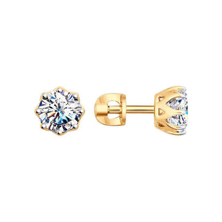 нежни сребърни обеци, CZ Swarovski, блясък, розова позлата, Sokolov
