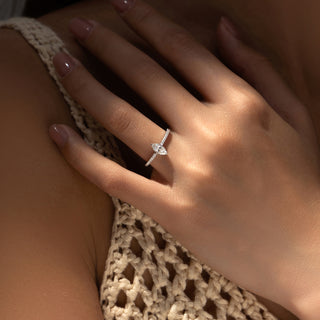 Сребърен пръстен - Lumina Marquise Moissanite