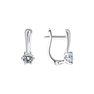 сребърни обеци, CZ Swarovski, родиево покритие, подходящи за дете, Sokolov