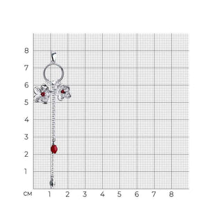 Сребърен медальон - Red cherry blossom