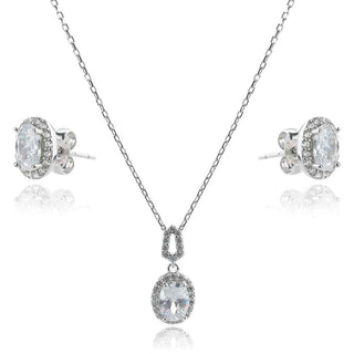 сребърен комплект с циркони