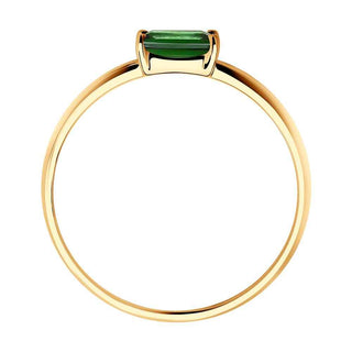 Златен пръстен - Green Tourmaline Dia
