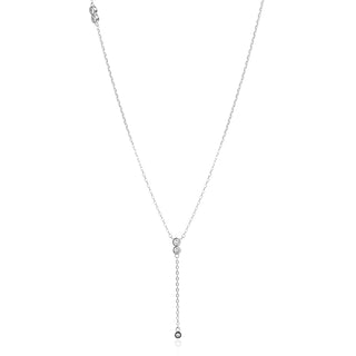 нежно сребърно колие, цирконий, родиево покритие,