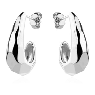 сребърни обеци, без камък, родиево покритие, висящи обеци