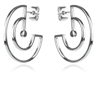 атрактивни сребърни обеци, без камък, родиево покритие, подходящи за всеки повод,