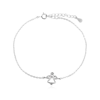 сребърна гривна, ангелче, цирконий, родиево покритие