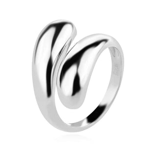 сребърен пръстен, без камък, родиево покритие