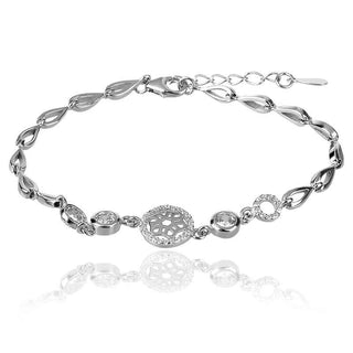 silver bracelet with cubic zirconia, сребърна гривна с цирконии