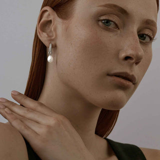 Сребърни обеци - Pearl classic duo